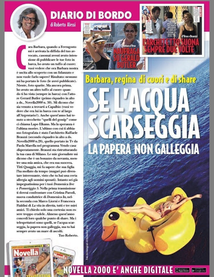 Barbara D'Urso torna a Pomeriggio 5 scenderà le scale con Gerard Butler? Barbara D'Urso torna a Pomeriggio 5 scenderà le scale con Gerard Butler?