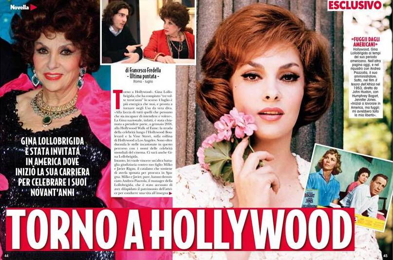 Il servizio dedicato a Gina Lollobrigida su Novella2000