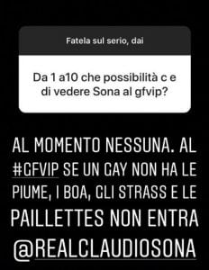 Claudio Sona Davide Maggio Grande Fratello VIP 3