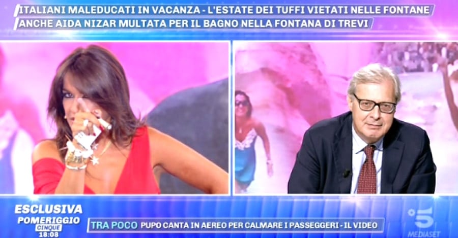 Aida Nizar incidente hot lite Vittorio Sgarbi