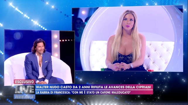 Francesca Cipriani VS Walter Nudo fa una rivelazione: la replica dell'attore