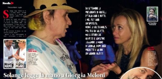 Solange legge la mano a Giorgia Meloni e ne svela il futuro