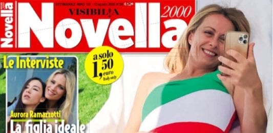 Giorgia Meloni, sul nuovo numero di Novella 2000: la sua vacanza tricolore