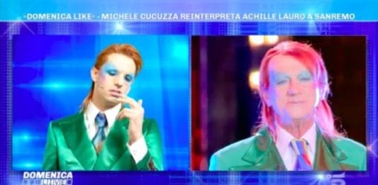 Michele Cucuzza imita Achille Lauro a Domenica Live (FOTO e VIDEO)