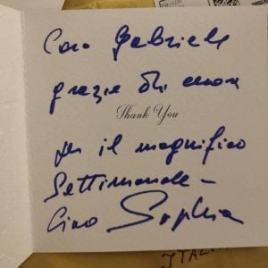 Sophia Loren biglietto ringraziamenti Novella