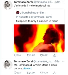 Commenti Twitter Tommaso Zorzi