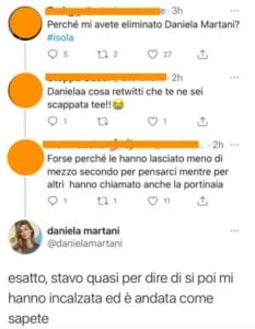 Commenti Twitter- Daniela Martani