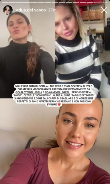 Rosalinda CannavÃ², Dayane Mello e Carlotta si videochiamano