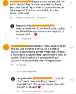 I commenti di Beppe Braida su Instagram