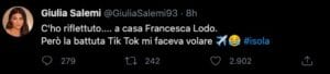 Tweet di Giulia Salemi