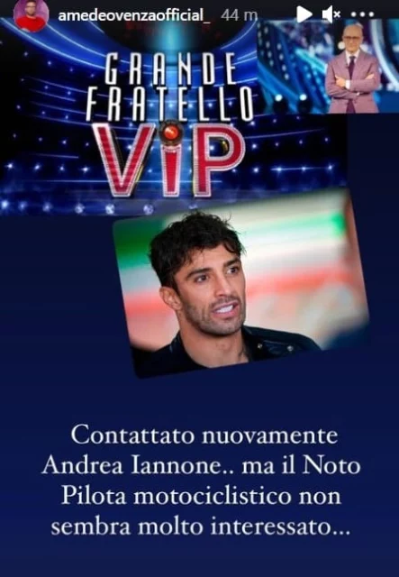 Andrea Iannone avrebbe detto no al Grande Fratello Vip