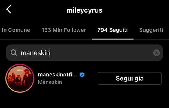 Miley Cyrus segue i Maneskin