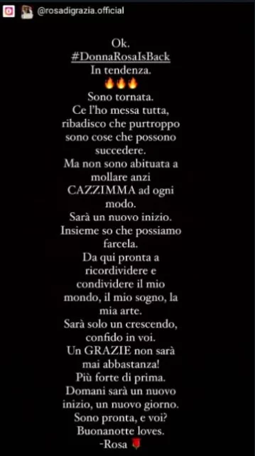 Storia Instagram - Rosa Di Grazia