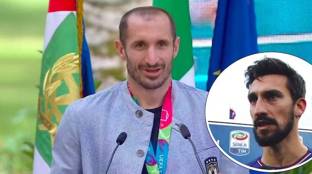 Giorgio Chiellini dedica la vittoria dell'Italia a Davide Astori (VIDEO)