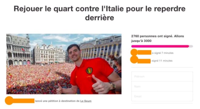 La petizione per Belgio-Italia