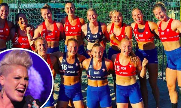 Pink difende la Nazionale Femminile di pallamano norvegese- l'accaduto