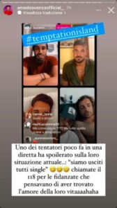 Storia Instagram di Amedeo Venza