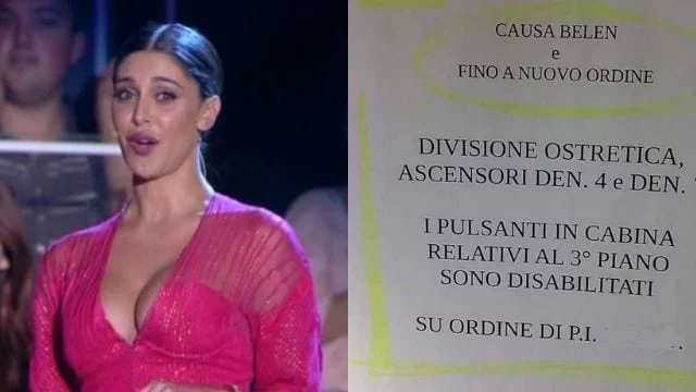 belen rodriguez ospedale ascensori polemica