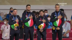 Olimpiadi di Tokyo 2020 - Simone Consonni, Filippo Ganna, Francesco Lamon e Jonathan Milan