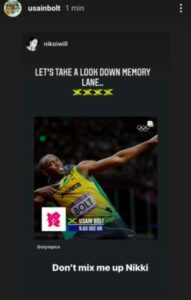 Storia Instagram di Usain Bolt