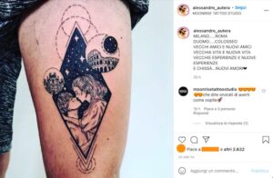 Foto Instagram del tatuaggio di Alessandro Autera