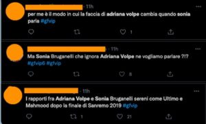 I tweet degli utenti su Adriana Volpe e Sonia Bruganelli
