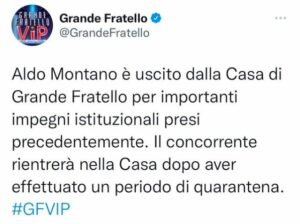 Il comunicato del GF Vip su Aldo Montano
