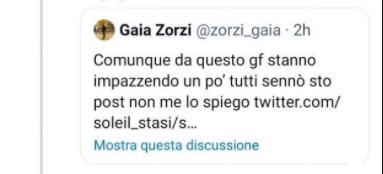 Il tweet di Gaia Zorzi