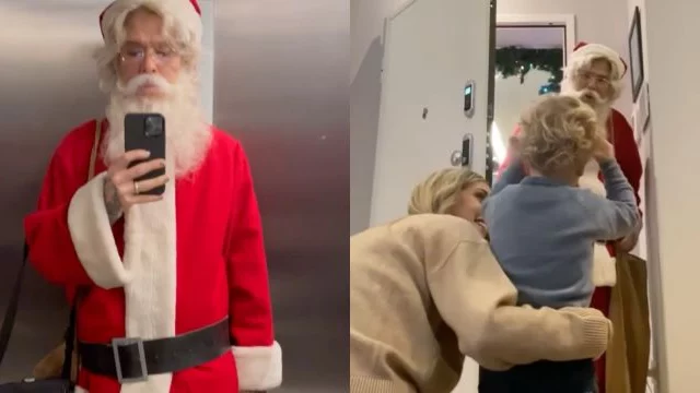 Fedez si veste da Babbo Natale ma Leone lo riconosce subito