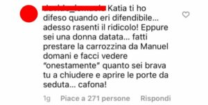 Il commento di un amico di Manuel Bortuzzo su Katia Ricciarelli