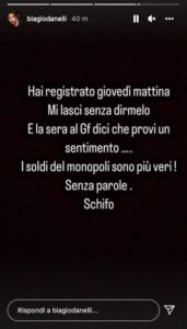 La storia Instagram di Biagio D'Anelli