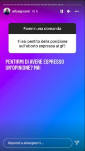 La storia Instagram di Signorini