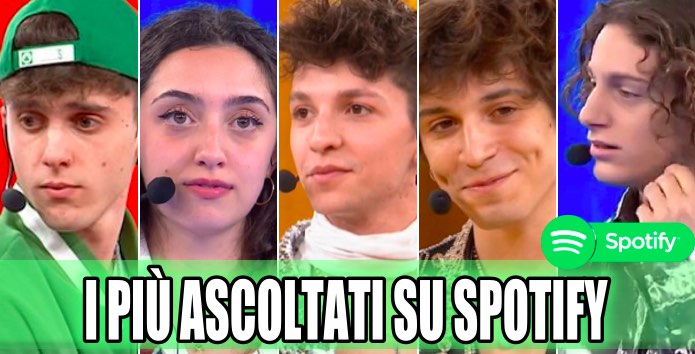 Amici 21, la classifica dei cantanti più ascoltati su Spotify