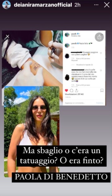 Storia Instagram di Deianira Marzano