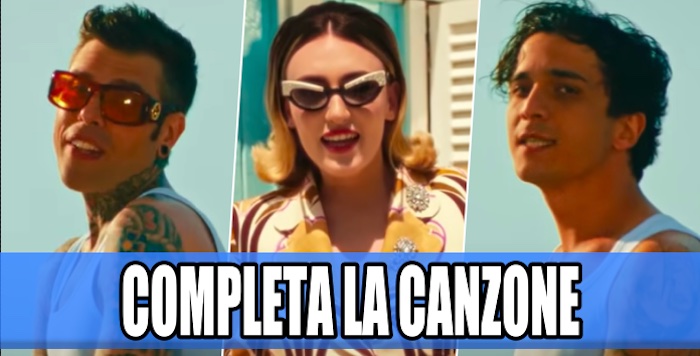 Completa La Dolce Vita, canzone di Fedez, Tananai e Mara Sattei