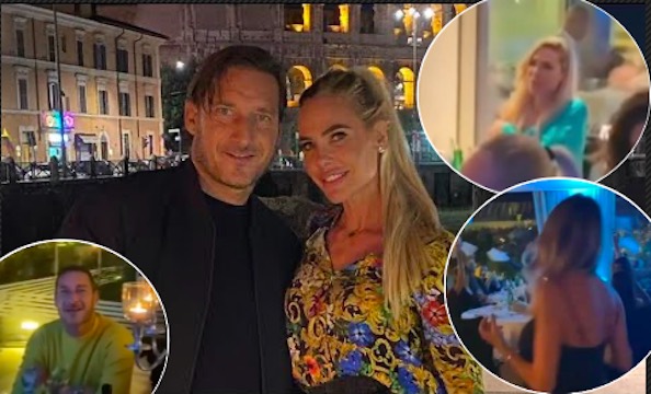 Francesco Totti, Ilary Blasi e Noemi nello stesso locale: il gossip