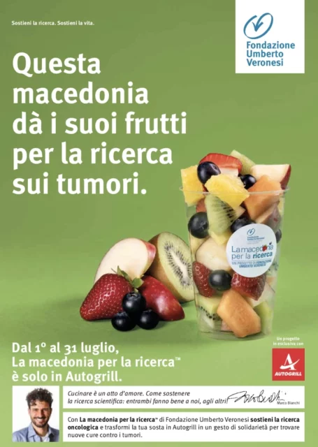 macedonia per la ricerca Umberto Veronesi Autogrill