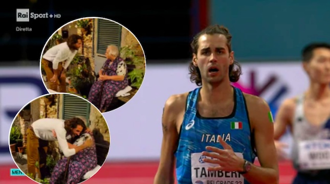 Gianmarco Tamberi fa visita a una signora del suo paese (VIDEO) Gianmarco Tamberi fa visita a una signora del suo paese (VIDEO)
