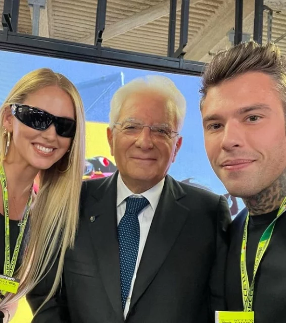 Chiara Ferragni e Fedez con il Presidente Sergio Mattarella