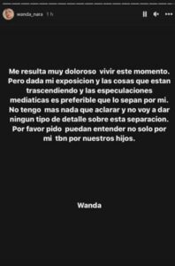 La storia Instagram di Wanda Nara