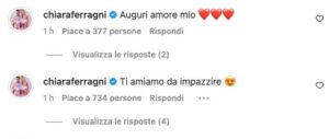 I commenti di Chiara Ferragni