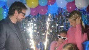 Michelle Hunziker e Tomaso Trussardi al compleanno della figlia Sole