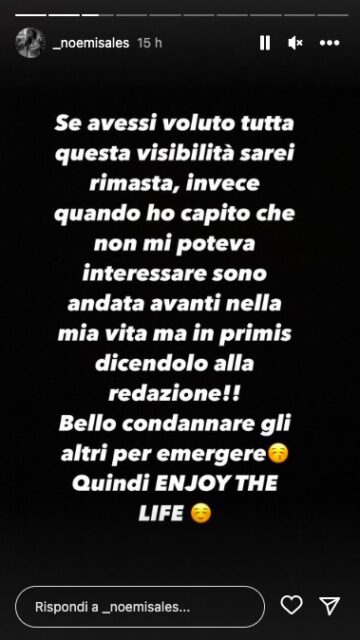 Instagram stories - Noemi Sales di Uomini e Donne