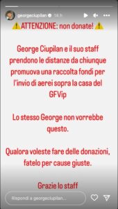 Le parole dello staff di George Ciupilan