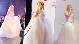Giacomo Urtis sfila con un abito da sposa: il video virale