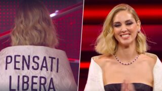 Chiara Ferragni, l'abito manifesto per la prima serata di Sanremo