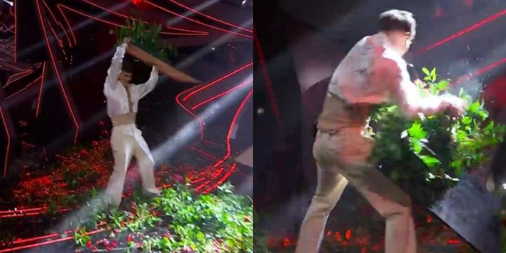 Blanco distrugge la scenografia di Sanremo: i fischi del pubblico Blanco distrugge la scenografia di Sanremo: i fischi del pubblico