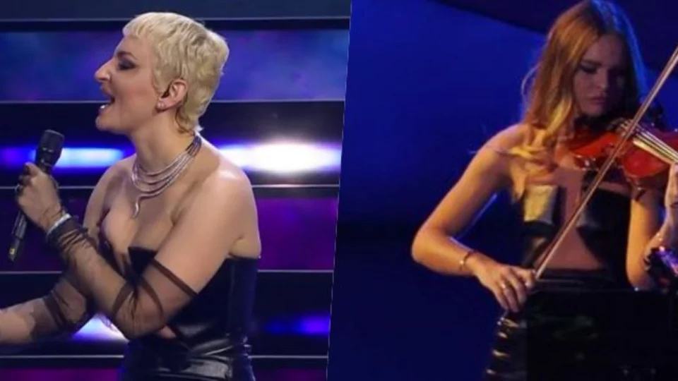 Sanremo 2023, Arisa indossa lo stesso vestito della violinista di Lazza