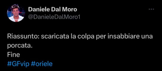 Il tweet di Daniele Dal Moro