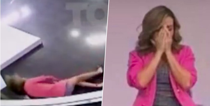 Presentatrice sviene in diretta TV: il video fa il giro del web
